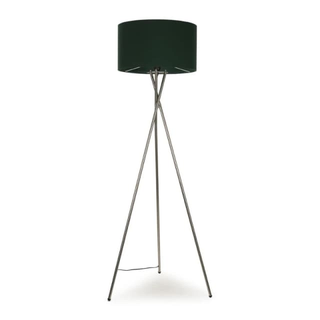ValueLights ValueLights Camden Polished Chrome Tripod Floor Lamp with Forest Green Drum Shade in Bottle Green Bottle Green One Size Unisex 50594060352