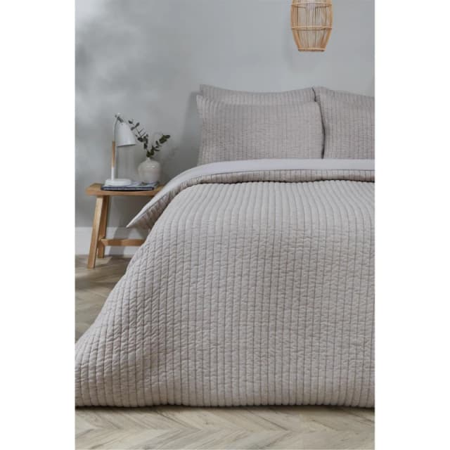 Homelife Jersey Pinsonic Panel Duvet Set - Nude Nude Single