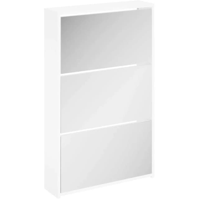 VIDAXL Shoe Cabinet 3-Layer Mirror White 63x17x102.5cm vidaXL 8718475977278