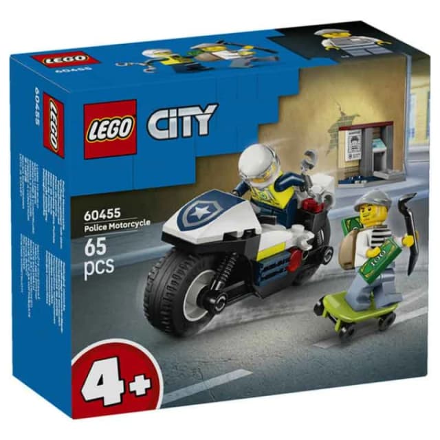 LEGO City Police Motorcycle Chase Toy, Motorbike Set For Ages 4 And Over 60455 1025684