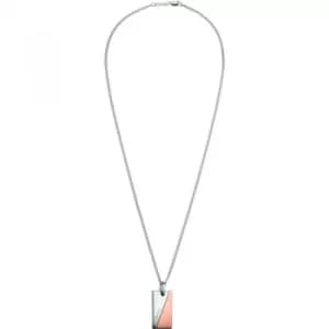 Ladies Calvin Klein Two-Tone Steel and Rose Plate Hook Necklace