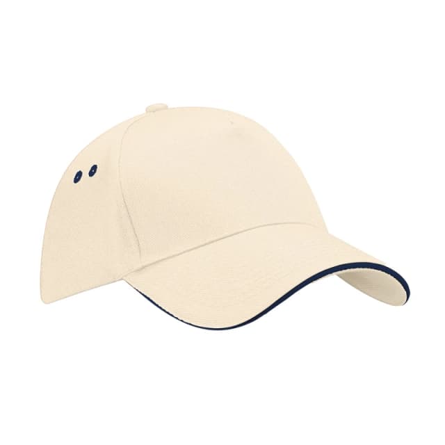 Beechfield Beechfield Men Ultimate Sandwich Peak Cap in Light Beige Light Beige One Size Male 5063377408430