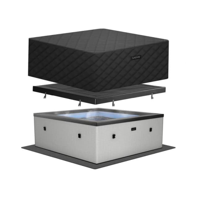 Wave Spas Wave Garda Energy-Efficient Hot Tub Bundle 4 Person in Light Grey Light Grey Unisex 4 Person