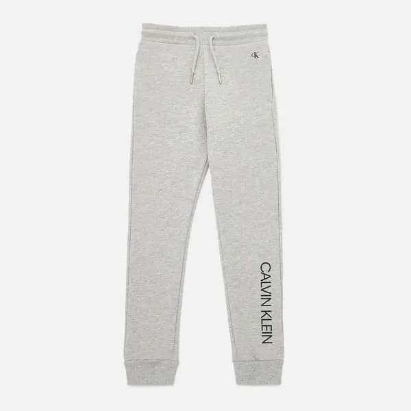 Calvin Klein Boys' Logo-Detailed Cotton Jogger Bottoms - 10-11 Years Grey Trousers male IB0IB00954PZ2 10-11 Years