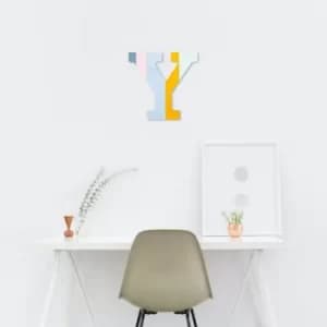 Alphabet Y Multicolor Decorative Wooden Wall Accessory