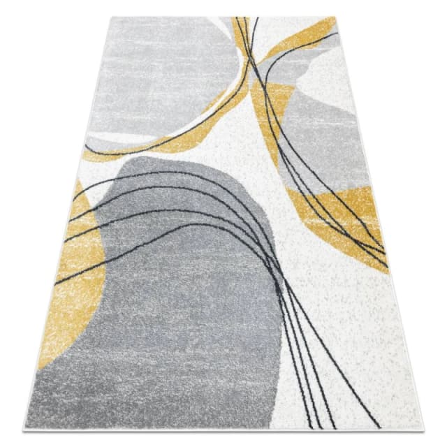 RugsX Carpet Fusion 5868 White / Yellow - Lines, Modern, Abstract 140X190 Cm
