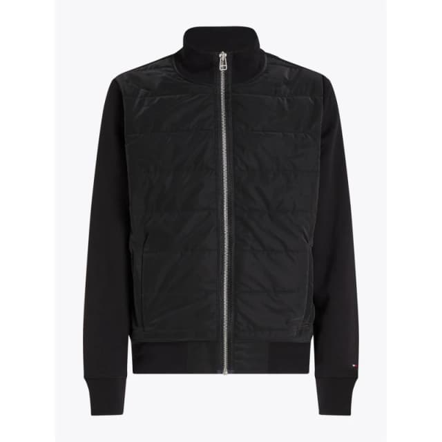 Tommy Hilfiger Mens Cotton Long Sleeve Zip Hybrid Jacket Black male S