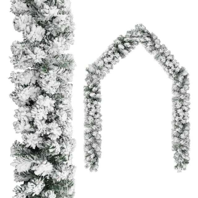 VIDAXL Christmas Garland with Flocked Snow Green 10 m PVC vidaXL 8720286011676