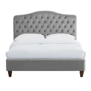 Sorrento Silver Velvet Bed Frame Silver