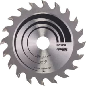 2608640582 Optiline Wood 130X20Mm Circular Saw Blade 20T