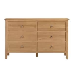 Cotswold 6 Drawer Wide Chest Light Oak