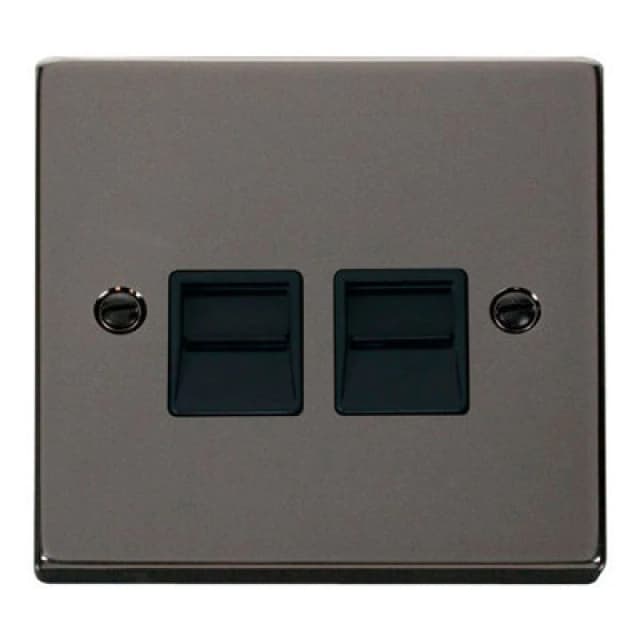 SE Home Black Nickel Master Telephone Twin Socket Black