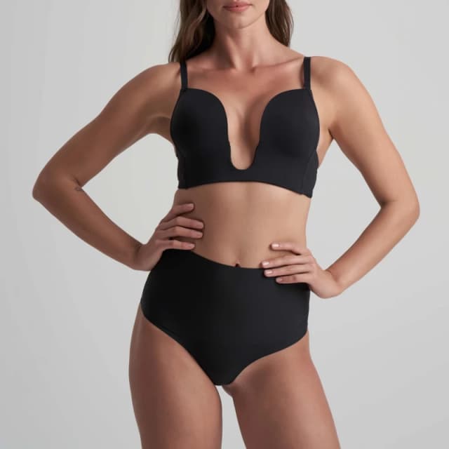 Bye Bra Super Waist Control Shapewear Thong Black female S (8)