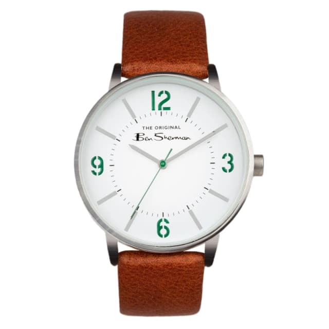 Ben Sherman Leather Strap Analogue Watch - Silver Silver One Size