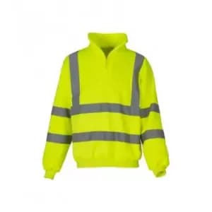 Yoko Unisex Zip Neck Hi-Vis Sweatshirt (3XL) (Yellow)