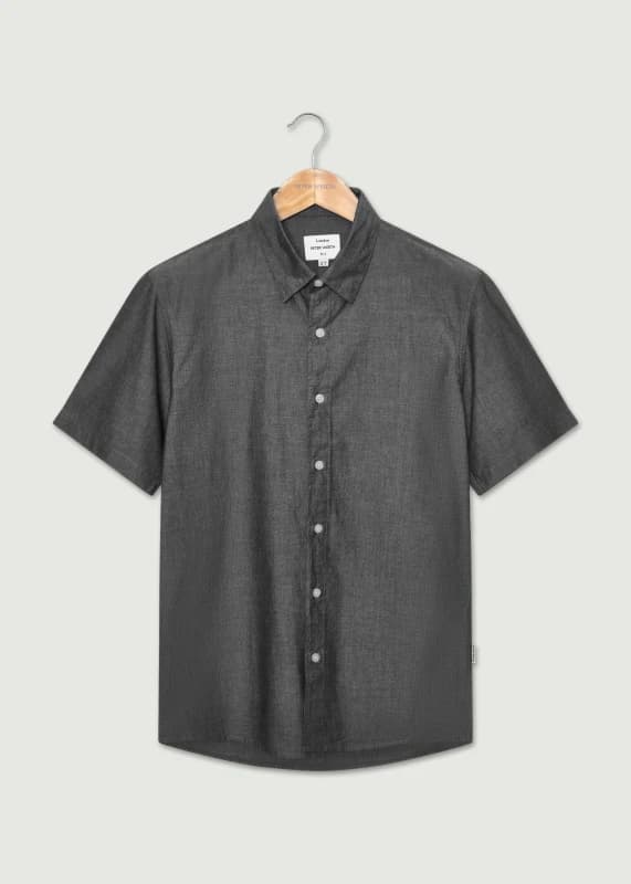 Peter Werth Mens Ken SS Shirt in Charcoal Size: XL Charcoal Male XL