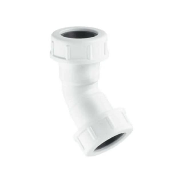 McAlpine R2AM 3/4" Pushfit 135° Overflow Bend White
