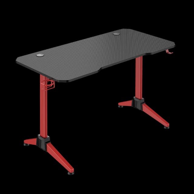 LogiLink Gaming Desk. 120x60 cm. RGB lighting. red desk frame