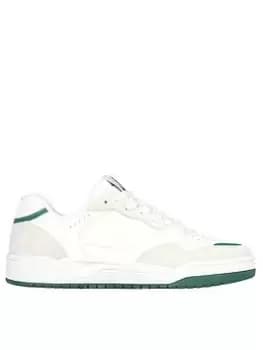 Skechers Koopa Dura-leather And Suede Overlay Fashion Lace Up Trainers, White, Size 11, Men