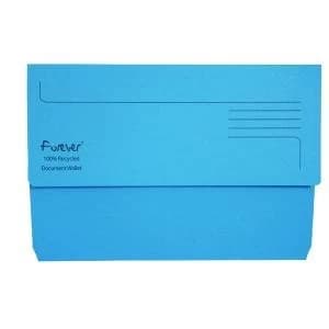 Exacompta Forever Document Wallet Manilla Foolscap Bright Blue Pack of