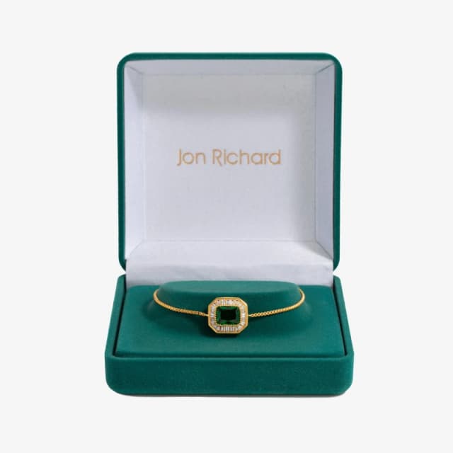Jon Richard Gold Plated Emerald Toggle Bracelet - Gift Box Jewellery Sets One Size Gold 70966110000