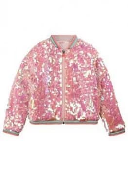Billieblush Girls Sequin Bomber Jacket - Multi