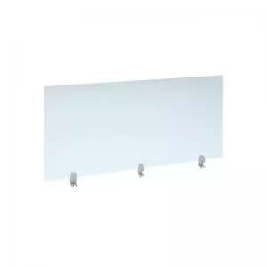 Straight high desktop acrylic screen with white brackets 1600mm x