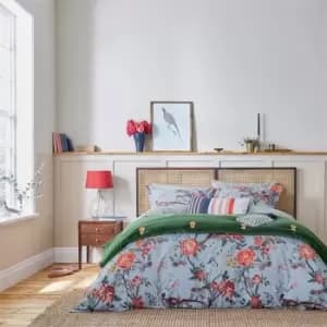 Joules Chinoise Floral Cotton Duvet Cover Set Blue - Blue