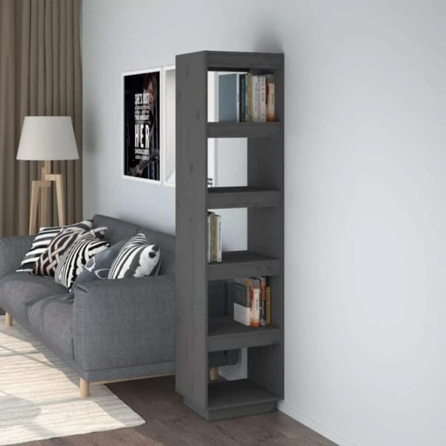 VIDAXL Vidaxl - Book Cabinet/Room Divider Grey 40x35x167cm Solid Wood Pine 8720286815878