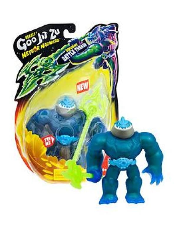 Heroes of Goo Jit Zu Meteor Madness Stretchy Battle Thrash Collectible Action Figure met unieke Squishy Goo Vulling & Power Trident