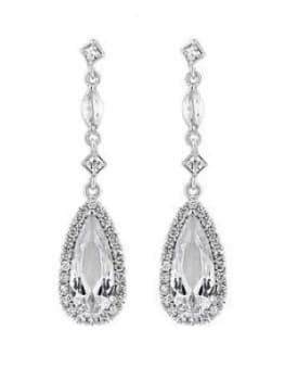 Jon Richard Jon Richard Bridal Cubic Zirconia Classic Navette Pear Drop Earrings