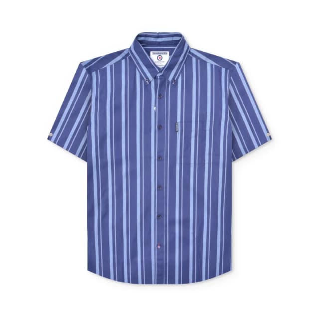 Lambretta Sleeve Striped Shirt - Blue Blue S