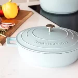 MasterClass Cast Aluminium 28cm Shallow Casserole Dish, 4L Baby Blue