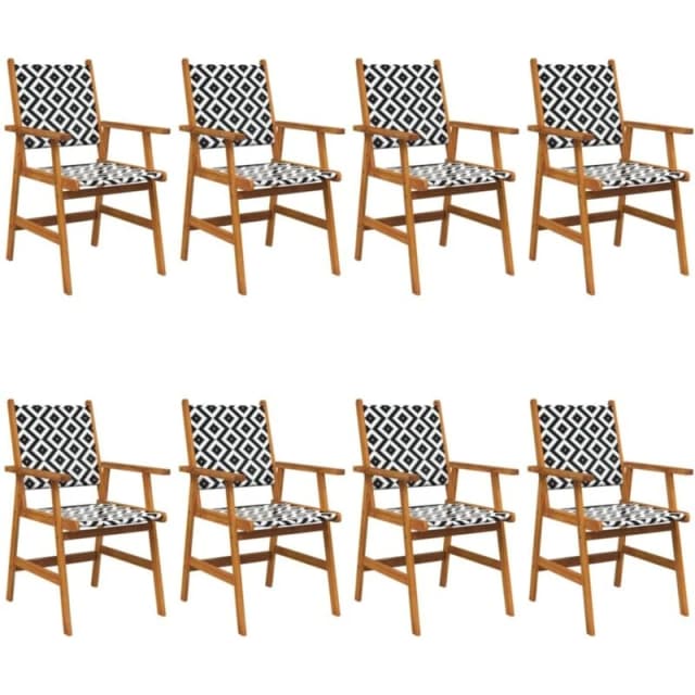 VIDAXL Garden Chairs 8 pcs Solid Acacia Wood Vidaxl 8720286853047