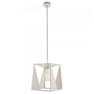 1 Light Box Ceiling Pendant Matt White, E27