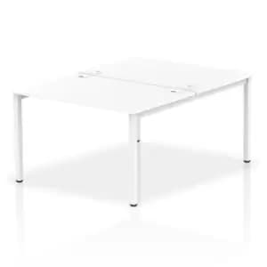 Impulse Bench B2B 2 Person 1200 White Frame Office Bench Desk White
