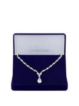 Jon Richard Jon Richard Cubic Zirconia Crystal Pear Y Drop Necklace