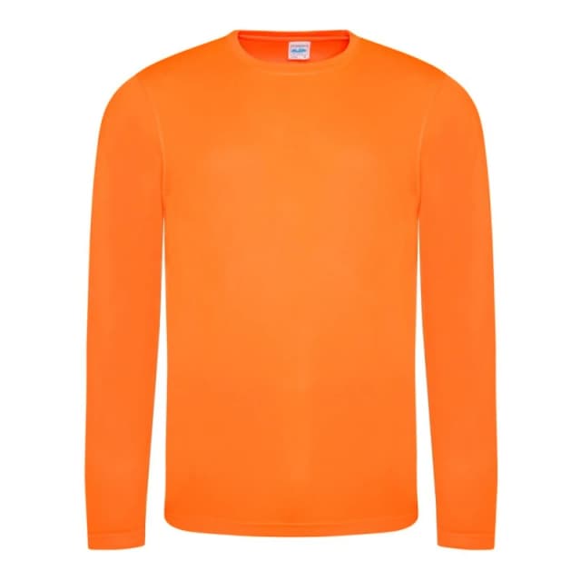 AWDis AWDis Men Just Cool Long Sleeve Cool Sports Performance Plain T-Shirt in Burnt Orange Size: Small Burnt Orange S Male 5057819001822