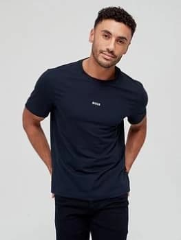 BOSS Tchup Centre Logo T-Shirt - Dark Blue, Dark Blue, Size L, Men