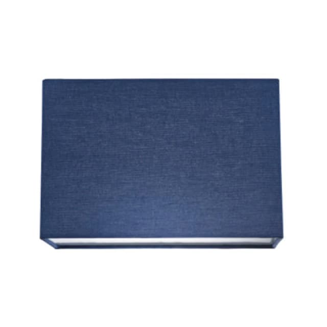 Happy Homewares Contemporary And Stylish Navy Midnight Blue Linen Fabric Rectangular Lamp Shade