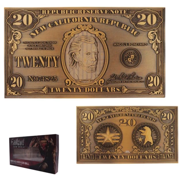 Fallout New Vegas Limited Edition Replica NCR $20 Metal Bill Bronze