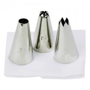 Tala Food Piping Set with 3 Nozzles - Silver