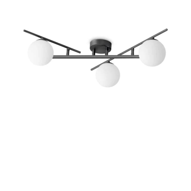 Atlas 3 Light Globe Ceiling Light Black