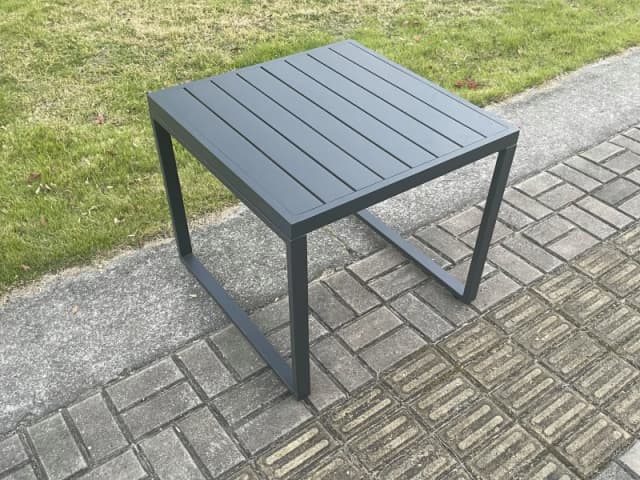 Fimous Aluminium Outdoor Garden Side Table Patio Coffee table Tea Table for Balcony, Terrace, Swimming Pool Dark Grey Dark Grey Unisex