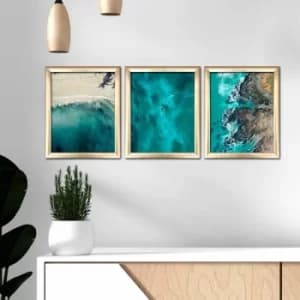 3ACT-004 Multicolor Decorative Framed MDF Painting (3 Pieces)