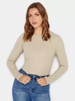 Long Tall Sally Stone Ls Rib Bodysuit, Natural, Size 10, Women