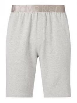 Calvin Klein Silver Waistband Lounge Shorts - Grey Heather Size M Men
