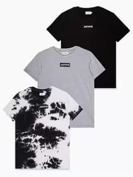 Hype MENS BLOCK T-SHIRT 3 PACK, Grey, Size 2XL, Men