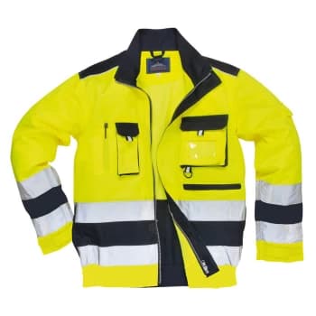 Portwest Lille Hi Vis Jacket Yellow / Navy 3XL