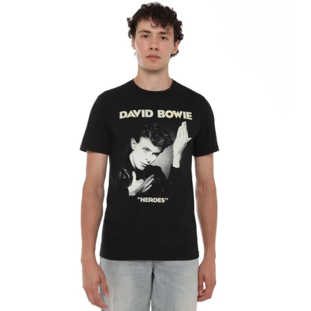 David Bowie David Bowie Heroes Mens T-Shirt Black Black